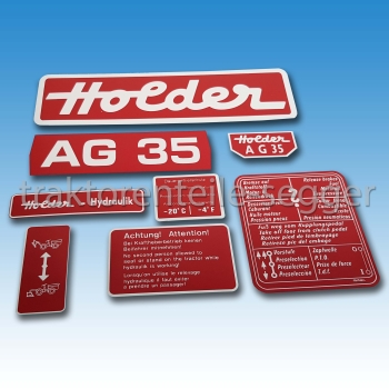 Aufkleber-Satz Holder AG 35 8-teilig